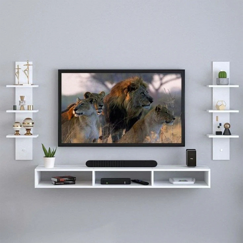 TV stand with shelving unit 100x30cm