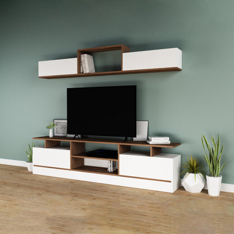 TV table with wall shelf